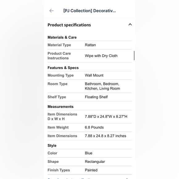 PJ Collection Floating Rattan Shelves - Picture 3 of 10